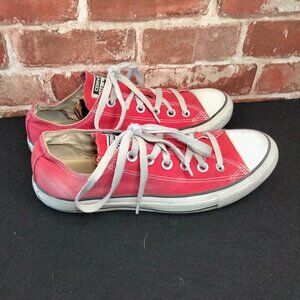 Converse Womens Shoes Size 8 Red Low Top Sneakers Faded Classic Canvas Stlye